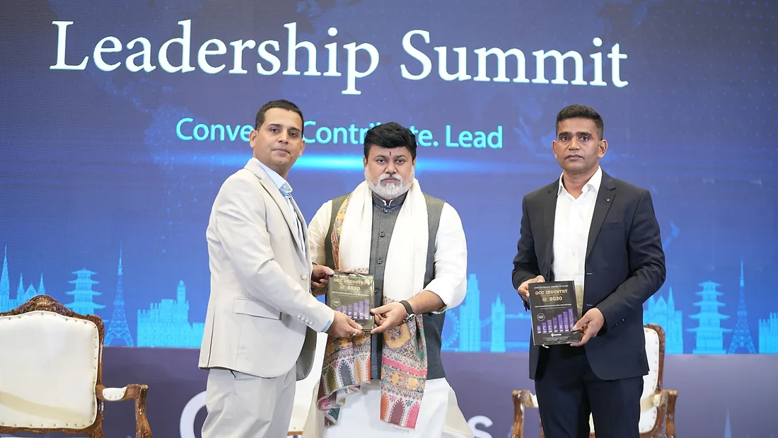 The GCC Industry @ 2030 report presented on the main stage at the GCC Leadership Summit, Pune